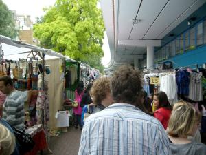 Visitors at the Portobello Market